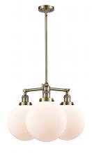  207-AB-G201-10-LED - Beacon - 3 Light - 24 inch - Antique Brass - Stem Hung - Chandelier