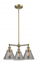 Innovations Lighting 207-AB-G43-LED - Cone - 3 Light - 22 inch - Antique Brass - Stem Hung - Chandelier