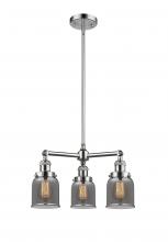  207-PC-G53 - Bell - 3 Light - 19 inch - Polished Chrome - Stem Hung - Chandelier