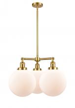  207-SG-G201-10-LED - Beacon - 3 Light - 24 inch - Satin Gold - Stem Hung - Chandelier