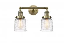  208-AB-G513-LED - Bell - 2 Light - 16 inch - Antique Brass - Bath Vanity Light