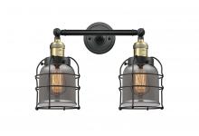  208-BAB-G53-CE - Bell Cage - 2 Light - 16 inch - Black Antique Brass - Bath Vanity Light