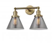  208-BB-G43-LED - Cone - 2 Light - 18 inch - Brushed Brass - Bath Vanity Light