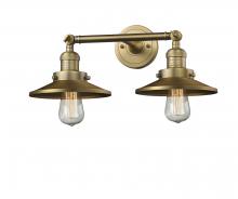  208-BB-M4-LED - Railroad - 2 Light - 18 inch - Brushed Brass - Bath Vanity Light