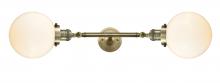  208L-AB-G201-8-LED - Beacon - 2 Light - 8 inch - Antique Brass - Bath Vanity Light