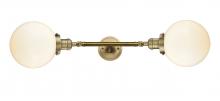  208L-BB-G201-8-LED - Beacon - 2 Light - 8 inch - Brushed Brass - Bath Vanity Light