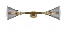  208L-BB-G43-LED - Cone - 2 Light - 8 inch - Brushed Brass - Bath Vanity Light