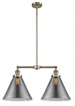  209-AB-G43-L-LED - Cone - 2 Light - 21 inch - Antique Brass - Stem Hung - Island Light