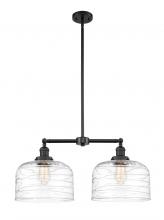  209-BK-G713-L - Bell - 2 Light - 21 inch - Matte Black - Stem Hung - Island Light