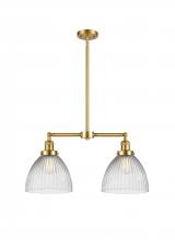  209-SG-G222-LED - Seneca Falls - 2 Light - 21 inch - Satin Gold - Stem Hung - Island Light