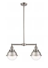  209-SN-HFS-62-SN-LED - Hampden - 2 Light - 18 inch - Brushed Satin Nickel - Stem Hung - Island Light