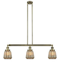  213-AB-G146-LED - Chatham - 3 Light - 39 inch - Antique Brass - Stem Hung - Island Light