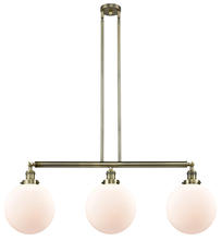  213-AB-G201-10-LED - Beacon - 3 Light - 42 inch - Antique Brass - Stem Hung - Island Light