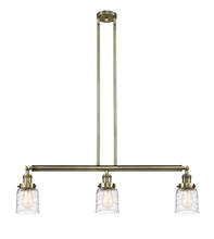  213-AB-G513-LED - Bell - 3 Light - 38 inch - Antique Brass - Stem Hung - Island Light