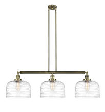  213-AB-G713-L - Bell - 3 Light - 42 inch - Antique Brass - Stem Hung - Island Light