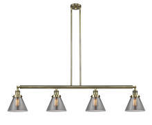  214-AB-G43-LED - Cone - 4 Light - 52 inch - Antique Brass - Stem Hung - Island Light