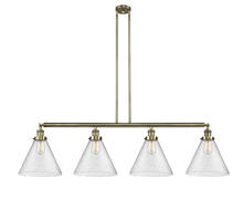  214-AB-G44-L - Cone - 4 Light - 56 inch - Antique Brass - Stem Hung - Island Light