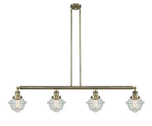  214-AB-G534-LED - Oxford - 4 Light - 52 inch - Antique Brass - Stem Hung - Island Light