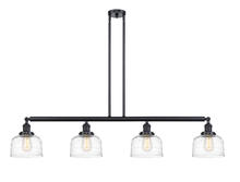  214-BK-G713-LED - Bell - 4 Light - 53 inch - Matte Black - Stem Hung - Island Light