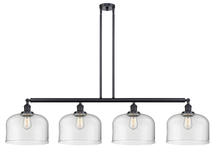  214-BK-G72-L - Bell - 4 Light - 54 inch - Matte Black - Stem Hung - Island Light