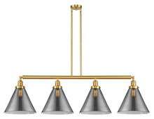  214-SG-G43-L - Cone - 4 Light - 56 inch - Satin Gold - Stem Hung - Island Light