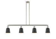 Innovations Lighting 214-SN-M9-BK-LED - Addison - 4 Light - 50 inch - Brushed Satin Nickel - Stem Hung - Island Light