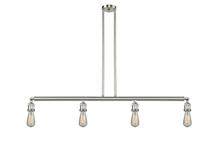 Innovations Lighting 214NH-SN - Bare Bulb 4 Light Island Light