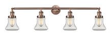  215-AC-G192 - Bellmont - 4 Light - 42 inch - Antique Copper - Bath Vanity Light