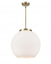  221-1S-AB-G121-16-LED - Athens - 1 Light - 16 inch - Antique Brass - Cord hung - Pendant