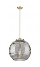  221-1S-AB-G1213-18SM - Athens Deco Swirl - 1 Light - 18 inch - Antique Brass - Cord hung - Pendant