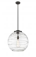  221-1S-OB-G1213-18 - Athens Deco Swirl - 1 Light - 18 inch - Oil Rubbed Bronze - Cord hung - Pendant