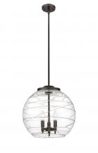  221-3S-OB-G1213-16 - Athens Deco Swirl - 3 Light - 16 inch - Oil Rubbed Bronze - Cord hung - Pendant