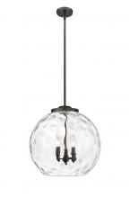  221-3S-OB-G1215-18 - Athens Water Glass - 3 Light - 18 inch - Oil Rubbed Bronze - Cord hung - Pendant