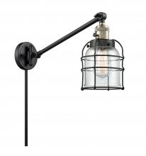  237-BAB-G52-CE - Bell Cage - 1 Light - 8 inch - Black Antique Brass - Swing Arm