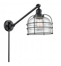  237-BK-G74-CE - Bell Cage - 1 Light - 8 inch - Matte Black - Swing Arm