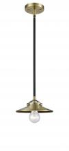  284-1S-BAB-M4-AB-LED - Railroad - 1 Light - 8 inch - Black Antique Brass - Cord hung - Mini Pendant