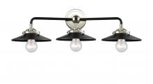  284-3W-BPN-M6-BK-LED - Railroad - 3 Light - 26 inch - Black Polished Nickel - Bath Vanity Light