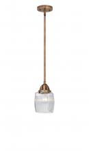  288-1S-AC-G302-LED - Colton - 1 Light - 6 inch - Antique Copper - Cord hung - Mini Pendant