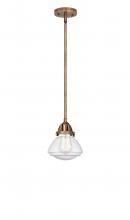  288-1S-AC-G324 - Olean - 1 Light - 7 inch - Antique Copper - Cord hung - Mini Pendant