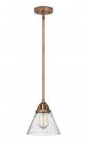  288-1S-AC-G44 - Cone - 1 Light - 8 inch - Antique Copper - Cord hung - Mini Pendant