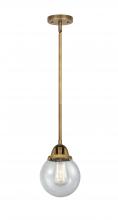  288-1S-BB-G204-6 - Beacon - 1 Light - 6 inch - Brushed Brass - Cord hung - Mini Pendant