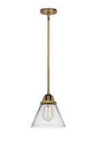  288-1S-BB-G42 - Cone - 1 Light - 8 inch - Brushed Brass - Cord hung - Mini Pendant