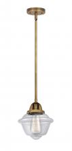  288-1S-BB-G532 - Oxford - 1 Light - 8 inch - Brushed Brass - Cord hung - Mini Pendant