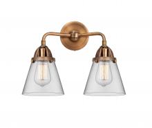  288-2W-AC-G62 - Cone - 2 Light - 14 inch - Antique Copper - Bath Vanity Light