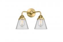  288-2W-SG-G62 - Cone - 2 Light - 14 inch - Satin Gold - Bath Vanity Light