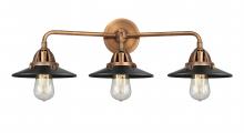  288-3W-AC-M6-BK-LED - Railroad - 3 Light - 26 inch - Antique Copper - Bath Vanity Light