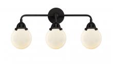  288-3W-BK-G201-6-LED - Beacon - 3 Light - 24 inch - Matte Black - Bath Vanity Light