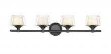  311-4W-BK-CLW - Laguna - 4 Light - 33 inch - Black - Bath Vanity Light