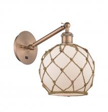  317-1W-AC-G121-8RB - Farmhouse Rope - 1 Light - 8 inch - Antique Copper - Sconce