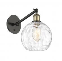  317-1W-BAB-G1215-8-LED - Athens Water Glass - 1 Light - 8 inch - Black Antique Brass - Sconce